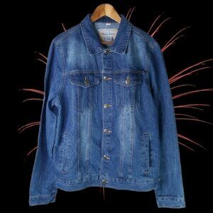 Philcos Denim Men's Jacket Size Large Medium Wash Trucker Western NWT